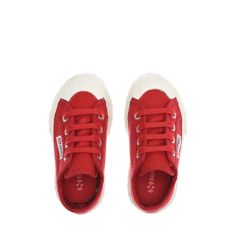 Superga 2630 Stripe Red Low Top Sneakers - Kids Sneakers USA | US2516915